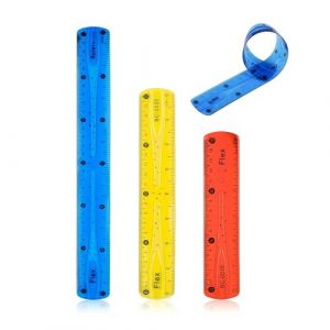 DHWEKU 3 Pièces Règle Pliante en Plastique 30 cm 20cm 15cm, Kit de Règle Flexible en Plastique pour Bureau École Papeterie Étudiants Enfants, Multicolore (DHXMYGS, neuf)