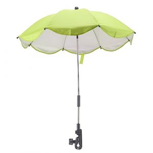 14 Pouces Ombrelle pour Poussette, Parasol Universel pour Poussette avec Pince Parasol R&eacute;glable pour Poussette avec Protection Parasol pour Poussette, Couffin, Fauteuil Roulant (Vert (colle (Luqeeg, neuf)