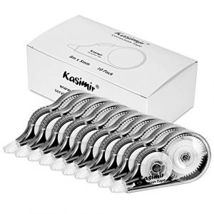 Kasimir Rubans Correcteurs souris correcteur blanc avec capuchon Bo&icirc;te de 10 Easy Refill Roller correcteur 5mm x 8m Mini fantaisie mignon Roller de colle Valeur Pack Mod&egrave;le (Kasimir FR, neuf)