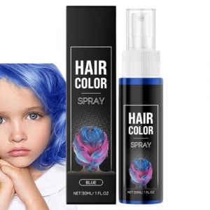 Spray Cheveux Violet,Coloration Temporaire Cheveux,Coloration Cheveux Femme Homme,Spray Colorante Temporaire Pour Cheveux Facile à Laver Et à Changer De Couleur,Convient Pour Cosplay (Blue) (FEIBAO&-Wu, neuf)