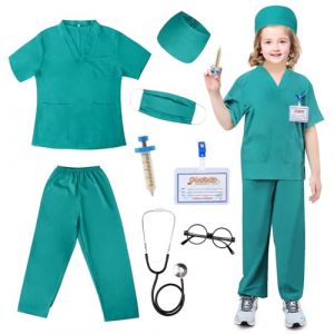 LEADSTAR D&eacute;guisement Docteur Enfant,Costume Cosplay de M&eacute;decin avec St&eacute;thoscope Halloween Costume d'infirmi&egrave;re Dress Up,Jouet d'Imitation et Cadeau pour Enfants 3-10 Ans (L) (S) (Ling EU, neuf)