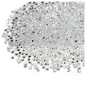 Micro Diamant - 1440pcs Micro Diamant Diy Ongles Strass Cristal Dos Plat Strass Non Hotfix Strass Besoin De Colle Nail Art Décoration Cosmétiques Charmes Gems Pierres, Blanc (Sweety Park, neuf)