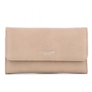 Portefeuille Femme Tout-en-Un Rabat - Porte-ch&eacute;quier avec Porte-Cartes et Monnaie 3 en 1 - Compagnon 3 Volets Grande Capacit&eacute; Fourre-Tout - Classique - Similicuir Souple - Taupe (CROCOCHIC, neuf)