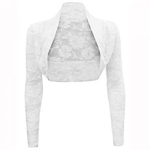 Buliezy Femme Dentelle Bol&eacute;ro Cardigan &Eacute;l&eacute;gant 3/4 Manche Florale Transparente Court Haussement Bol&eacute;ro Mariage Travail F&ecirc;te (Buliezy Direct, neuf)