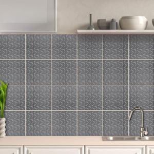 AREDE 32 x Feuilles Mural Stickers Carrelage 2D Imperméables Carreau de Ciment Adhesif, Autocollants Carreaux Dosseret pour Cuisine, Salle de Bain la Décoration à la Maison / 15 x 15 cm / T1010 (AREDE HOME DECOR, neuf)