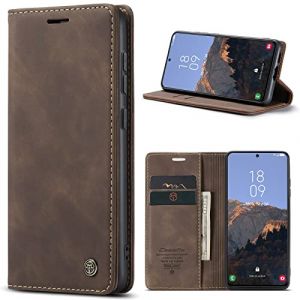 Phernykas Coque pour Samsung Galaxy S23 5G Case Portefeuille Cover, Housse Flip en Cuir PU Protection Pochette Wallet, [Magn&eacute;tique] [Kickstand] &Eacute;tui Samsung Galaxy S23 5G Porte Carte, Caf&eacute; (Phernykas, neuf)