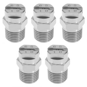 YINETTECH Lot de 5 embouts de pulvérisation plats 1/4BSPT mâle en acier inoxydable 65 degrés 2 mm de diamètre pour nettoyeurs haute pression à filetage externe 1/4BSPT (E-NETTECH, neuf)