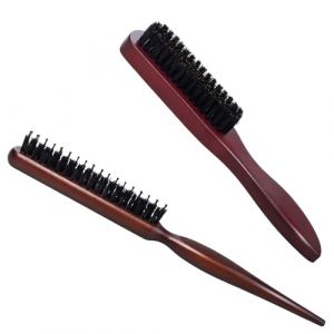 Lot de 2 brosses à barbe pour homme, brosse à chignon peigne à barbe en bois portable grande et petite, brosse à cheveux taquine d'entretien professionnel moustache pour coiffage des cheveux et barbe (Corygo, neuf)