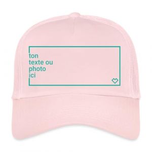 Spreadshirt Créez Votre Propre Trucker Cap Personnalisé avec Texte ou Photo Imprimée Casquette Trucker, Taille Unique, Rose pâle (Spreadshirt France, neuf)