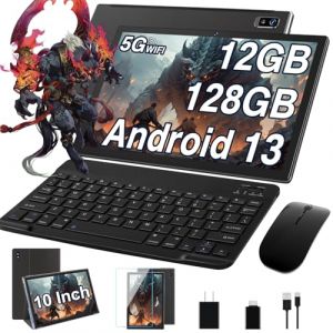 AOCWEI X900 Android 13 Tablette 10 Pouces Octa-Core Tablette, 12Go RAM + 128Go ROM (512Go TF) Support 5G WiFi |8000mAh Batterie |Caméra 8MP + 5MP |2.0Ghz |Tablettes avec Clavier et Souris-Noir (JIELIAN SARL, neuf)