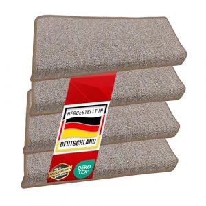 Floordirekt | London | Lot de 15 marchettes d'escalier en Couleurs diverses | Autocollantes et résistantes | Beige, Rectangulaire 65x23 cm (MEISTEREI, neuf)