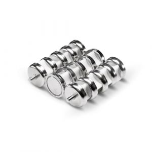 ITALFITMAGNETI | 15 pièces – Aimant en néodyme avec tige filetée, Force 25 kg - Diamètre 25 mm Épaisseur 8 mm Tige M5X10 vissables (Italfit Magneti Srl, neuf)