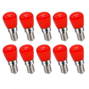 Ruiandsion Ampoule LED E14 220V ampoules de réfrigérateur remplacement pour l'appareil réfrigérateur Cooker Hood, Rouge (Pack de 10) (Ruiandsion, neuf)