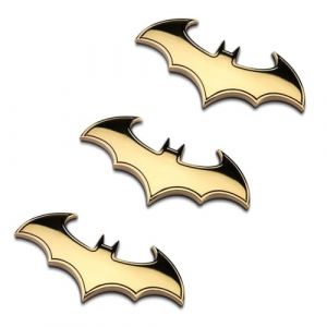 3 Pcs Autocollant Voiture 3D en Acier Inoxydable Emblème Bat, Capot de Voiture Emblèmes, Emblème 3D en Acier Chauve-Souris, Autocollant Métal Chromé Logo Voiture Badge, Moto Stickers (Gobfar store, neuf)