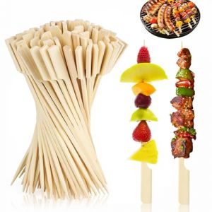 150 Pcs Brochettes en Bambou, 15cm Pique Brochette Bois, Pic Brochette Bois Biod&eacute;gradables, Pic a Brochette pour Brochettes de Barbecue, Brochettes de Hamburger, Brochettes de Cocktail (Xjngyun, neuf)