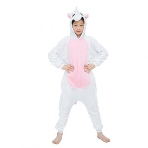 WDRHC Ensemble de Pyjama Licorne Grenouill&egrave;re Animaux Romper Pajamas Kigurumi Onesie Cosplay Animal Combinaison Costume V&ecirc;tement de Nuit en Flanelles Soir&eacute;e No&euml;l D&eacute;guisement Licorne Rose (Kauson, neuf)