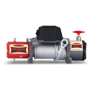 Dragon Winch Treuil électrique 12V Maverick 12000 lbs / 5443 kg avec Câble en Acier 20m pour voiture, dépanneuses et véhicules municipaux | Télécommande sans fil + accessoires treuil | Étanchéité IP67 (DragonWinch, neuf)