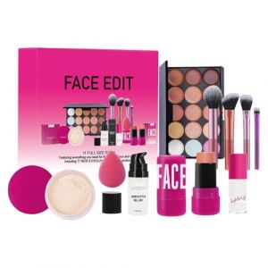 Kit de Cosmétique Visage - Kit de Maquillage de Voyage Kit de Maquillage Professionnel | Cosmétique Visage Imperméable à l'eau: Le kit de maquillage portable contient un fond de teint compact (qihongHaostore, neuf)
