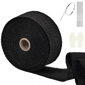 SOMLAW Bande Thermique, 5M*50MM Echappement Ruban Isolant Collecteur, Isolant Thermique Bande avec 5 Attaches en Serrage Inoxydable, pour Collecteur de Moto et Pot d&rsquo;&eacute;chappement (Noir) (DIANA ASCENZI S.R.L., neuf)