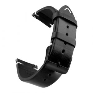 Bracelet de montre en cuir v&eacute;ritable cir&eacute; &agrave; l'huile, 18-24 mm, &agrave; d&eacute;gagement rapide, compatible avec Samsung/Seiko/Oris/Citizen(Black Black,20mm) (DIEGEROUJIAMO-EU, neuf)