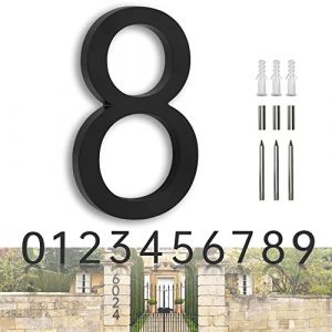 Numéro Maison Chiffre Maison Extérieur Numéro de Maison Moderne17,70cm, Numero De Rue Numéro de Noir Rue Metal de Maison Numéro Gate House Numbers 8 (DUKZURA, neuf)