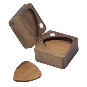 KUIRUNRX® Étui de Médiator pour Guitare, Boîte de Rangement en Bois pour Médiator de Guitare, SupportPersonnalisé pour Médiators Cadeau de Musique (1 Support pour Médiators et 1 Médiator) (KUIRUNRX, neuf)