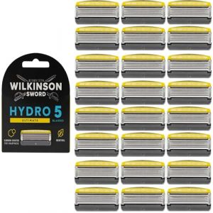 WILKINSON SWORD - Lames de rasoir Hydro 5 Advanced pour homme | Lot de 24 recharges de lames de rasoir | Bande lubrifiante enrichie en menthol (Venture Blue, neuf)