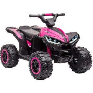 Quad Électrique Enfant 12V, Voiture Électrique pour Enfants avec LED Et Musique, 2 Vitesses 3-6 Km/h, Klaxon, ATV pour Enfants 3+ Ans 83x 53x 56 cm (HomeLI, neuf)