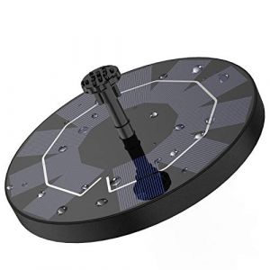 AISITIN Fontaine Solaire 3W Fontaine Flottante Solaire Extérieure avec Batterie et 6 Buses pour Bain d'oiseaux Aquarium Décoration de Jardin(2,5W) (AISITIN Boutique Agréée RV, neuf)