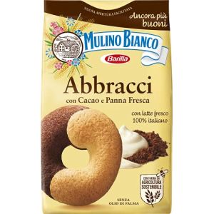 Mulino Bianco - BISCUITS ABBRACCI PANNA & CACAO 350GR - Produit artisanal italien (ROKI SHOP, neuf)