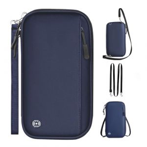 EPROICKS Portefeuille Passeport Familial Organisateur Documents de Voyage avec RFID, Portefeuille de Voyage Portable pour Homme Femme Cartes de Cr&eacute;dit, Billet Avion, Carte d'Embarquemen (Bleu) (XINGYIDE, neuf)