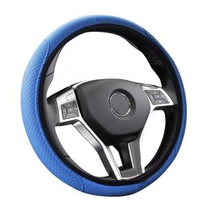 Flaconi Couvre Volant Voiture,15” Couvre Volant,Housse Volant Voiture,Protege Volant Voiture,Protection Volant Voiture,Couvre Volant de Voiture en Cuir Microfibre(Bleu) (shenhua auto, neuf)