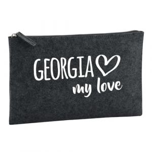 Huuraa trousse de toilette Georgia my love Trousse de toilette cadeau en feutre anthracite 1 litre Georgia my love Pr&eacute;sent (Hellweg Handelsbetrieb Soest, neuf)