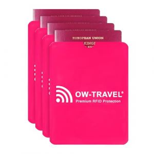 OW-Travel Etui Carte Bancaire Anti Piratage.Porte Carte Antivol Anti RFID Anti Fraude.Etui Protection Carte Bancaire sans Contact. Porte Bancaire Anti Piratage (RFID Pochette Carte 10 Rose) (One-Wear Store, neuf)