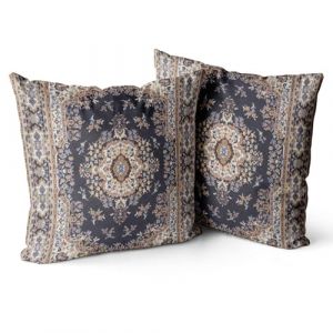 Snylcce Housse de Coussin 60x60cm Boho Ethnique Taie d'oreiller Lot de 2 Moderne Housses Coussins Mandala Motif Floral Taie Oreiller Boheme D&eacute;coratif pour Chambre Noir dor&eacute; (Sunycler, neuf)