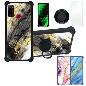 Aroepurt Coque pour Ulefone Note 10 Coque Compatible avec Ulefone Note 10 Coque &Eacute;tui [avec Tremp&eacute; 9H Protection D'&eacute;cran] Case Support de Bague PC + Silicone JSH-HDL (Huayijie-eu, neuf)