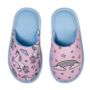 Dedoles Chaussons Homme Femme & Enfants Mousse M&eacute;moire Pantoufles beaucoup designs amusants Licorne Musique Teckel Amour Panda Cadeau, Couleur: Licorne arc-en-ciel, 34-35 EU (Dedoles Official, neuf)