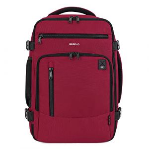 ECOHUB 20L Sac 40x20x25 Ryanair, Sac &Agrave; Dos Voyage Cabine Avion, Bagages Cabine avec Port de Charge, Polyvalent Valise Cabine, Sac a Dos Cabine Durable avec Compartiment Ordinateur, Brevet&eacute;e(Rouge) (Ecohub Euro, neuf)