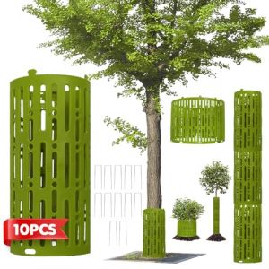 Lot de 10 protections pour tronc d'arbre - 20 x 33 cm - Extensible - Avec 10 pinces en U - Protection de tronc d'arbre - Avec trous d'aération (JINGSHU, neuf)