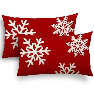 YCOLL Housse Coussin Noel 30x50 Lot de 2 Housse Coussin 30x50 Flocons de Neige Sapin de No&euml;l Lin D&eacute;coratif Taie d'oreiller pour Decoration Noel 30 x 50 cm (YACHUANG INTERNATIONAL(HK) LIMITED, neuf)