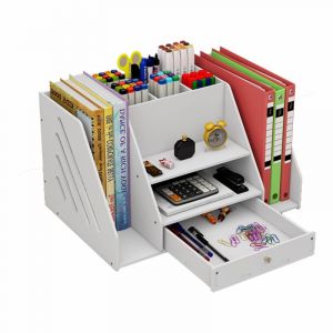 Kaishuai Bureau Organisateur,avec Porte Documents,organisateur blanc,rangement bureau avec tiroir,Rangement avec Tiroir 6 Porte Stylos,Bureau à Domicile Organiseurs et distributeurs (B07-H) (Kai shuai, neuf)