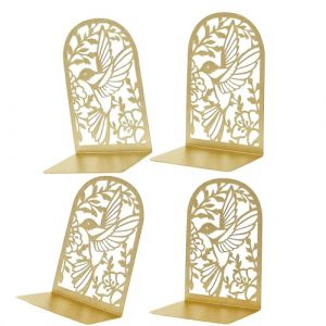 Deefongo Lot de 4 serre-livres dor&eacute;s en m&eacute;tal dor&eacute; pour &eacute;tag&egrave;re, pour livres d'enfants, bureau, &eacute;cole et biblioth&egrave;que (DeefongEU, neuf)