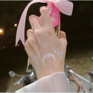 Tatouage Ephemere Tatouages Temporaires 1 Pi&egrave;ce De Couleur De Plante De Lune Blanche Imperm&eacute;able Longue Dur&eacute;e Bras F&eacute;minin Cheville Mariage Petite Image Grande Image Autocollant Faux Tatouage (ZhouKouShiXinRuiJianSheGongChengYouXianGongSi, neuf)