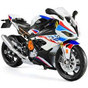 Risopen Mod&egrave;le de Moto Jouet 1:12 Compatible pour BMW S1000RR - en m&eacute;tal - avec mod&egrave;le de Moto en Plastique - Aucun Assemblage n&eacute;cessaire -pour Adultes (Blanc) (RISOPEN, neuf)