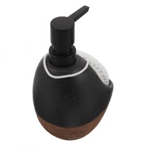 DECOMELODY Distributeur de Savon Rechargeable C&eacute;ramique avec Porte-&eacute;ponge Pompe Pr&eacute;cise pour Gel et Liquide Vaisselle Design D&eacute;coratif Polyvalent pour Salle de Bain et Cuisine (FINNG, neuf)