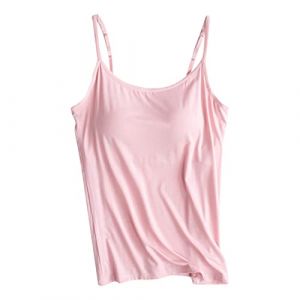 G&eacute;n&eacute;rique D&eacute;bardeurs Pour Femmes Avec Soutien Debardeur Gorge Integre D&eacute;bardeur Femme Mode L&eacute;ger Tank Top Women Blanc En Dentelle Invisible Sous V&ecirc;tements Les Robes D'&eacute;t&eacute; Int&eacute;gr&eacute; (Clumanbbl, neuf)
