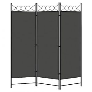 WOLTU Paravent, Cloison de Séparation Intérieur, Paravent Pliable à 3 Panneaux, pour Intérieur, Extérieur, Salon, Chambre, Bureau, Terrasse, 167x172 cm, Gris Foncé (WOLTU GmbH, neuf)