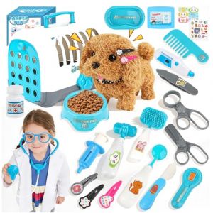 TAVADA Chien Jouet Enfant,Jouets Peluche &eacute;lectriques,Chien Jouet Enfant Qui Marche et Aboie avec Mallette de Transport Manteau,Animaux &Eacute;lectronique Interactif Jouet pour 3 4 5 6 7 Ans Fille Gar&ccedil;on (HADALA YYDS Kft., neuf)