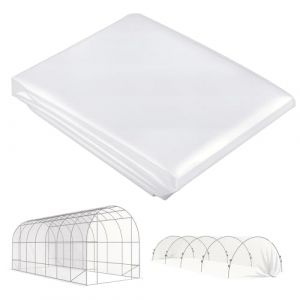 Outsunny Film pour serre 7x8 m étanche à l'eau, film de jardin avec protection UV, film plastique extra épais résistant à la déchirure, bâche de couverture pour serre tunnel en plastique, film tunnel (AOSOM-DE, neuf)