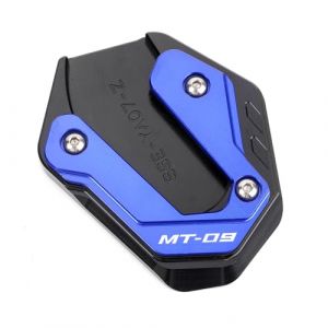 LLIDFONK Pour Yamaha MT09 SP MT 09 MT-09 2015-2024 2025 Accessoires de moto en aluminium B&eacute;quille lat&eacute;rale Agrandissement Plaque de support (bleu) (LDF MOTO, neuf)